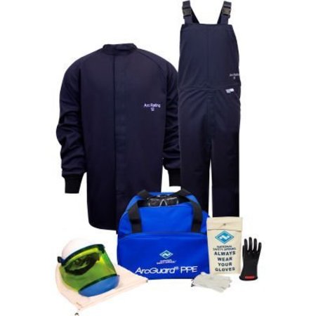 NATIONAL SAFETY APPAREL ArcGuard® KIT2SC11S10 12 cal Arc Flash Kit W/Short Coat & Bib Overall in UltraSoft, S, Sz 10 KIT2SC11SM10